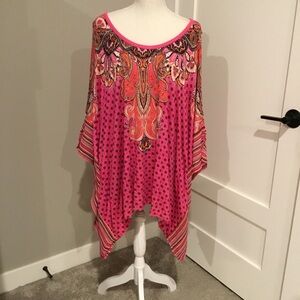 Lane Bryant Pink Oversized Tunic with Asymmetrical Hem